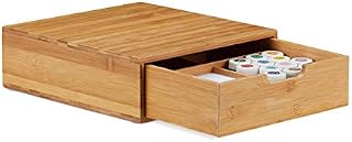 Relaxdays, Naturalny bambusowy organizer do szuflad, naturalny wygląd, organizer biurowy, wys. x szer. x gł.: 10 x 29,5 x 30 cm, 1 komora