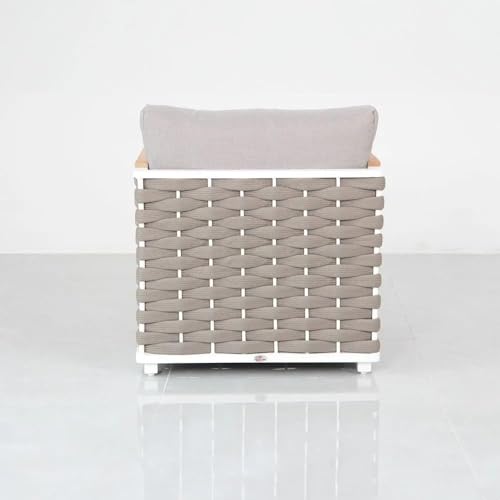 Image of Balcony Rope 5 Seater Sofa Set Outdoor Furniture Royal Sofas for Garden and Living Room & Balcony with Centre Table (Light Grey)