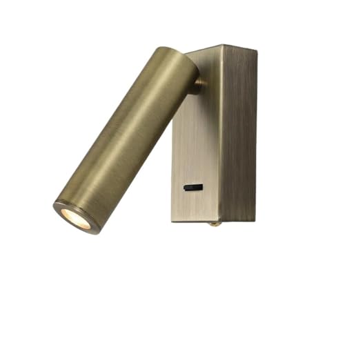 NSHOVDKG Lámpara de Pared de Lectura Moderna con Interruptor, Aplique Giratorio de latón al Lado de la Pared for Dormitorio, Sala de Estar, iluminación Interior(6125 Copper)