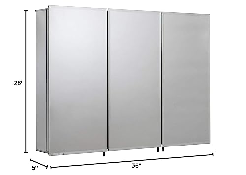 Croydex Wc101969Az Kennett Surface Or Recessed Mount Cabinet, 36W X 26H, Aluminum #TOP2