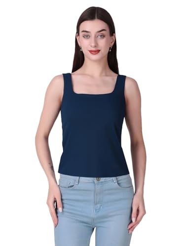 Image of Sizi Women Padded Camisole Workout Top| Tank Top with No Trace,Square Neck Seamless Vest,Elastic Removable Wide Shoulder Strap Camisole