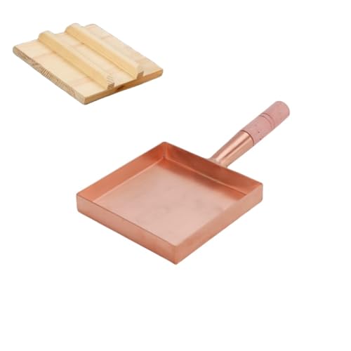 卵焼き器 銅製 卵焼き フライパン 玉子焼き器 卵焼専用 玉子焼き熱伝導率の良さでふわふわ おしゃれ 人気 調理器具 お弁当 朝食 卵 一人暮らし 業務用 手入れ簡単 (紫?18*18cm,木蓋付き)