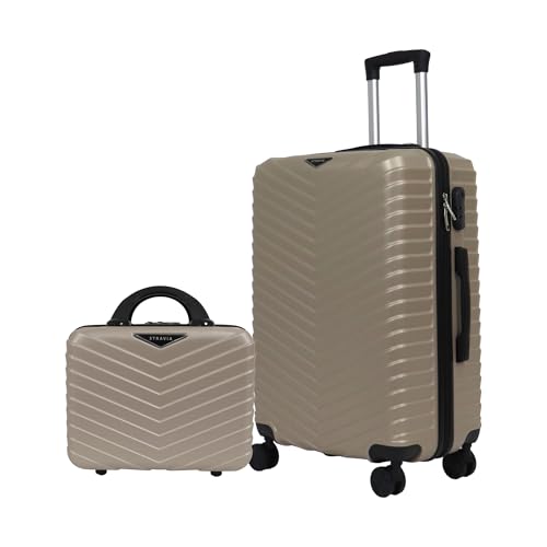 Stravia Valise Cabine 55 cm + Vanity 30 cm – Set Bagage à Main Avion – ABS légers et résistants Serrure à code sécurisée – 4 roues double ultra...