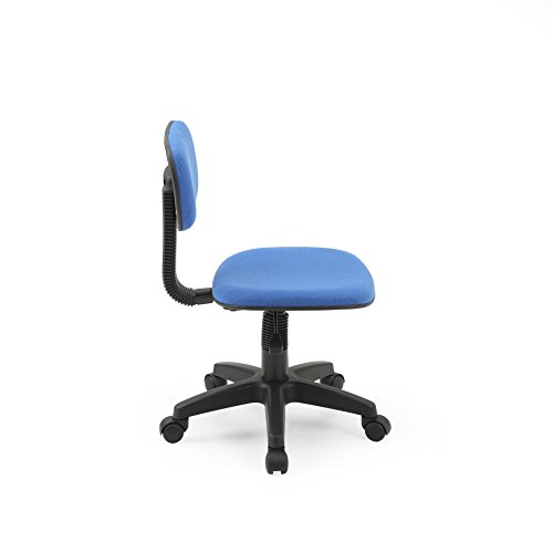 Hodedah Armless, Low-Back, Adjustable Height, Swiveling Task Chair with Padded Back and Seat in Blue, Not for adult use