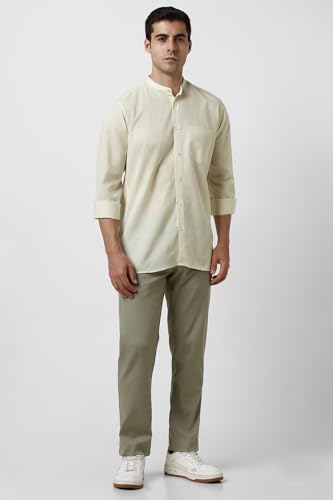 Image of Van Heusen Men Cotton Solid Regular Fit Shirt