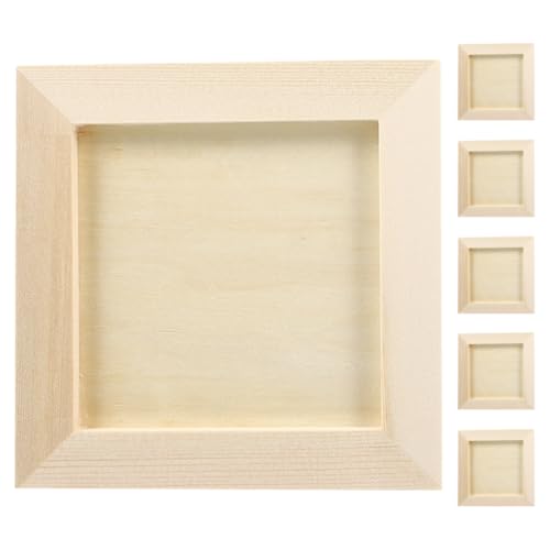 Homoyoyo 6 Pack Diy Wooden Photo Frames 10x10cm Clay Craft Kit for Kids Art Projects Home Decor