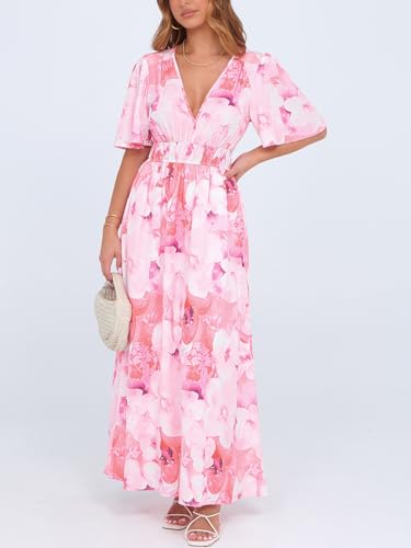 Image of Flessibili Womens Summer Floral Maxi Dress Wedding Guest Party Long Dresses 2026