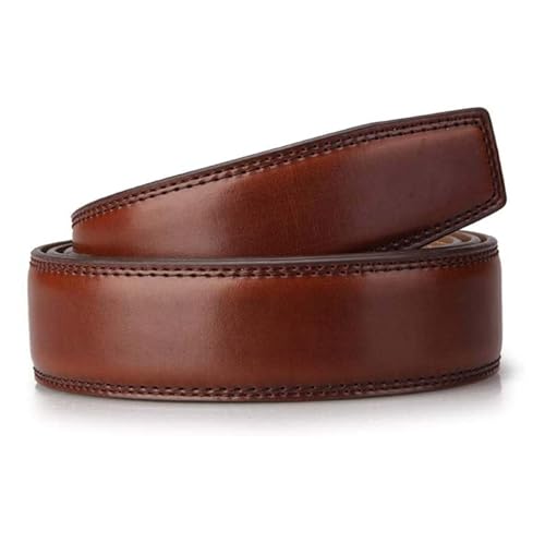 Men's Leather Belt Replacement Strap - 35mm Ratchet Belt Leather Refill - Business Casual Belt for Men - 1 3/8