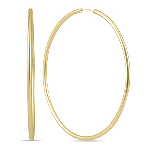 60Mm Endless Hoop Earrings 14K Yellow Gold #TOP17
