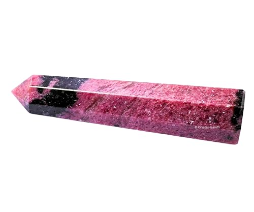 Image of Crystal Heaven Certified Rhodonite Crystal Tower Obelisk Point For Chakra, Healing And Balancing - Aaa Grade Original Certified Gemstone Agate For Reiki Meditation Yoga Spiritual (3-4 Inches)