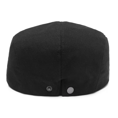 Image of ZLYC Men Cotton Flat Cap Summer Scally Ivy Gatsby Newsboy Beret Driver Cabbie Hunting Hat