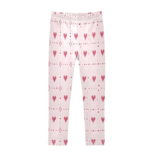 Toddler Girls Leggings Printed Yoga Pants Leggings Hearts on The Background for Kids