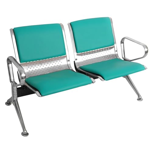 Silla de oficina para invitados con banco verde de 2 plazas para salas de espera
