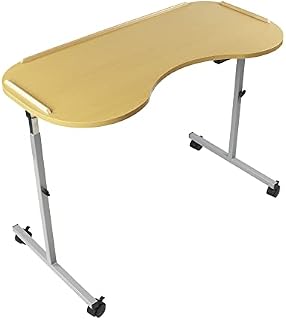 NRS Healthcare Adjustable Curved Over Bed/Chair Table M99394 with Lockable Castors