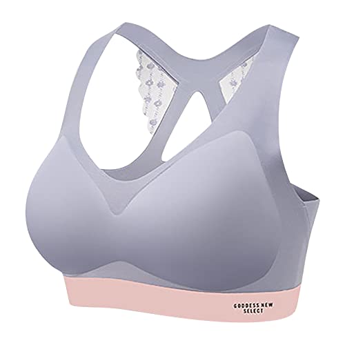 Minimizer BH Damen ohne Bügel Große Größen Unterwäsche mit vorgeformten Cups & Breiten Trägern Spitze Unterwäsche Alltag Bra mit Schnürung...