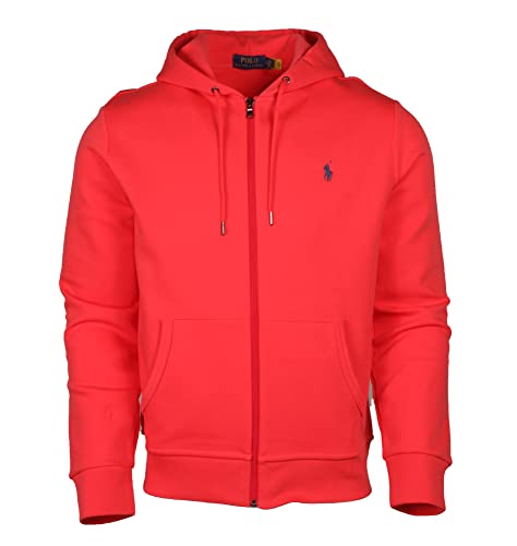Polo RL Herren Double Knit Full Zip Hoodie, rot, Large