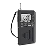 📻【Design Portatile】Radio portatile piccola (12*6,2*1,9cm), pesa soltanto 85g, è abbastanza facile da trasportare tenendo il cordino. Ora, prendilo per l'esercizio mattutino, per una passeggiata o per una pausa nel parco, con un pezzo di musica vivace o un grande programma radiofonico