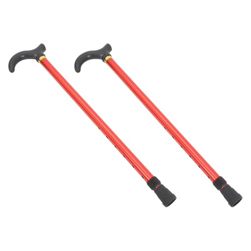 BCOATH 2 Piezas Bastones Ajustables de Aluminio para Senderismo y Paseo Antideslizantes con Altura Regulable Soporte Estable para Personas Mayores de Color Rojo BCOATH 2 Piezas Bastones Ajustables de Aluminio para Senderismo y Paseo Antideslizantes con Altura Regulable Soporte Estable para Personas Mayores de Color Rojo