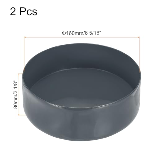 Image of uxcell 2pcs Rubber End Caps 160mm(6 5 /16 Inch) ID x 80mm(3 1 /8 Inch) H Vinyl Round Tube Bolt Cap Cover Screw Thread Protectors Dark Grey