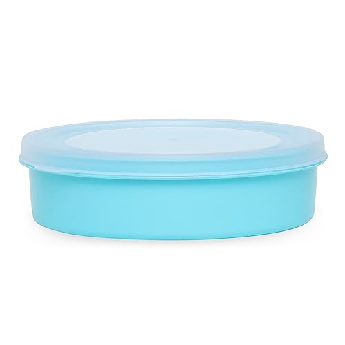 Image of Asian Plastowares Plastic Papad Box Set (1000ml Each) | Airtight Kitchen Storage Container for Papad,Khakhra, Snacks & Dry Fruits | Food Grade BPA Free Plastic | Round Storage Box with Lid |Set of 3
