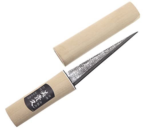 Ikeuti Cuchillo japonés Katana Ice Carving Madera Cocina - Forjado Mano en Japón (martillado 120mm)