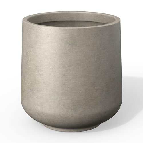 Kante 13.4' H x 11.6' W Medium Concrete Planter, Warm Earthy Brown Round Plant Pot with Drainage...