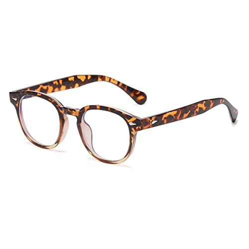 Image of Retro Round Blue Light Blocking Glasses for Men Women, Vintage Frame Non-prescription Computer Reading Eyeglasses