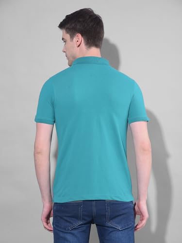 Image of Dollar Men's Pack of 1 Solid Cotton Blend Polo Neck T-Shirt