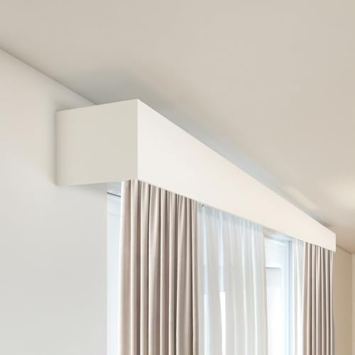 Aluminum Curtain Pelmet Panel 3.3ft / 6.5ft / 10ft / 12.5ft (Without Tracks) - Blackout Window Valance Box Wall/Ceiling Mount - Modern Decorative Cornice Board Cover for Room (3.3ft/100cm)