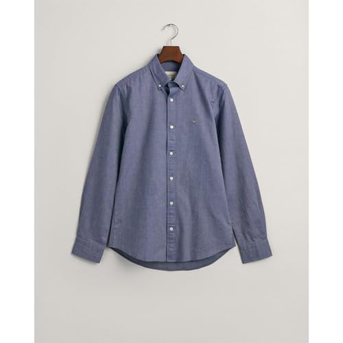 Gant Slim Oxford Shirt, Camicia Elegante Uomo, Blu ( Persian Blue ), M - 4