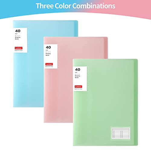 Binder With Plastic Sleeves 8.5X11" 3 Pack , 40-Pocket Bound Presentation Book With Sheet Protectors , Displays 80 Letter Size Pages For 8.5X11 Inch Paper ,Portfolio Binder Folder With Clear Sleeves #TOP4