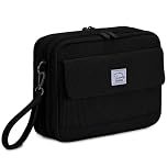 VASCHY Colored Pencil Case, Corduroy Large Pencil Pouch for Art Pens Markers Gel Pens Big Holder Organizer Fits 192 Pencils for Girls Women Black