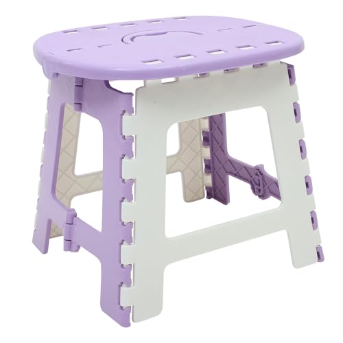 CLISPEED Taburete Portátil de Plástico Resistente Compacto y Ligero Banqueta Práctica para Uso Doméstico y Actividades al Aire Color Púrpura