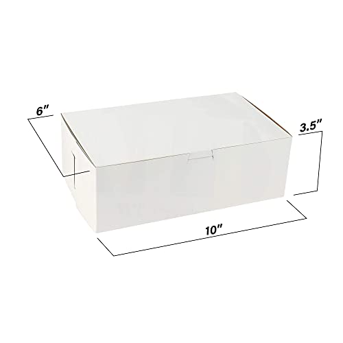Mt Products White Cookie Boxes - Size Of 10" X 6" X 3.5" - (15 Pieces) Bakery Boxes No-Window - Lock Corner To Keep Muffins, Donuts, And Cookies - Made In The Usa #TOP2