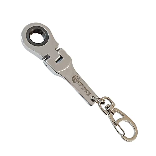 Mean Mug Auto - 10mm Keychain Wrench - Mini Wrench Keychain, Mechanic Keychain with 10mm Socket Wrench - Ratchet Wrench - Torque Wrench - Compact 10mm Ratchet Wrench Keychain - Flex Head Ratchet -  13131-10113A
