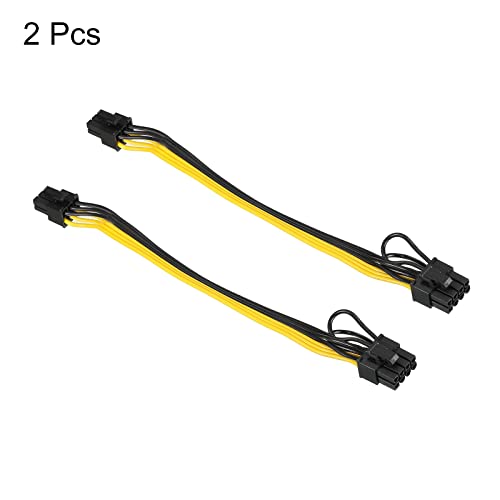 Cable PCIe 6 a 8 pines PATIKIL con conectores robustos para alimentación de GPU de 220 mm 3