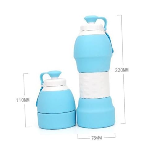 Gourde silicone extensible et flexible bouteille d'eau verte étanche réutilisable de sport