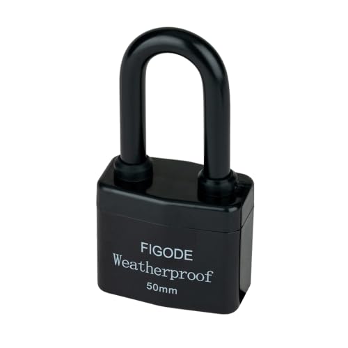 Image of FIGODE Outdoor Waterproof Padlocks, Covered Heavy Duty Laminated Steel Locks, Large Sturdy Locks, 2.2 in. Wide, 8 Locks Same Key, Long Padlocks