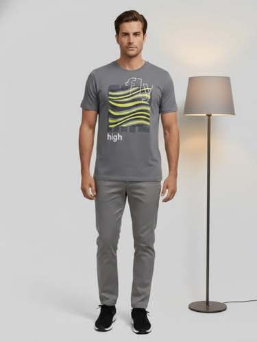 Image of Dollar Men's Pack of 1 Printed Non Zipper Round Neck T-Shirt