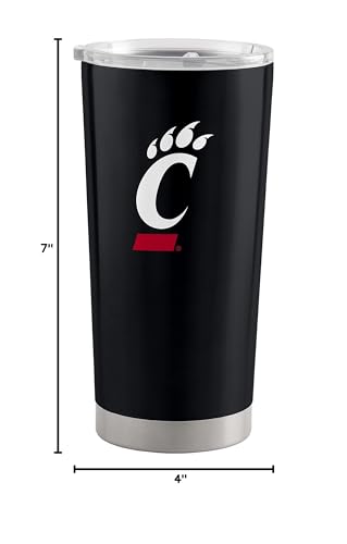 Image of Logo Brands 20 oz Powder Coat Tumbler- Insulated Tumbler with Lid for Water, Iced Tea or Coffee, Smoothie and More