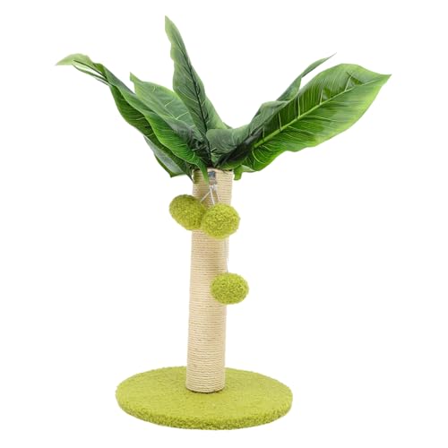 Toddmomy Kitten Scratcher Tree Vertical Cat Scratching Post Rope Hanging Spring Ball and Cute Design Base for Indoor Cats and Kittens