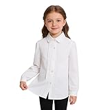 ✔ Tissu de qualité supérieure : Composé de 79 % de polyester, 18 % de coton et 3 % d'élasthanne, ce chemisier pour filles offre un toucher doux, un confort respirant et une légère extensibilité – suffisamment durable pour être porté quotidiennement à l'école tout en conservant un aspect soigné et élégant