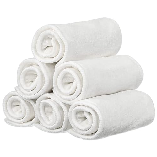 6 Pack Rayon Microfiber Inserts Liners for Adults Cloth Diapers for Incontinence Care, 4-Layer...
