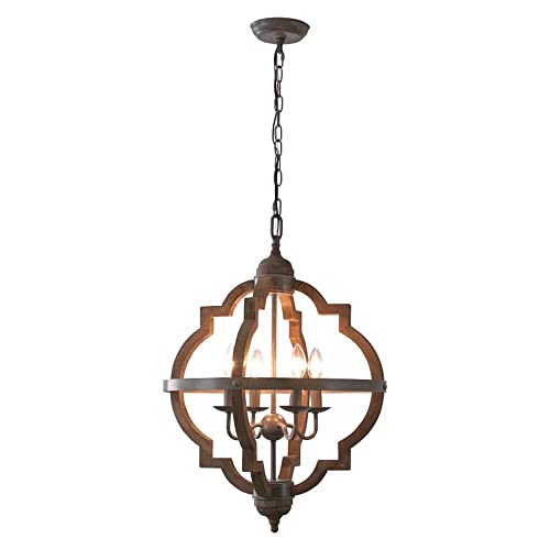Chandelier bois américain plafonnier vintage salon salle à manger