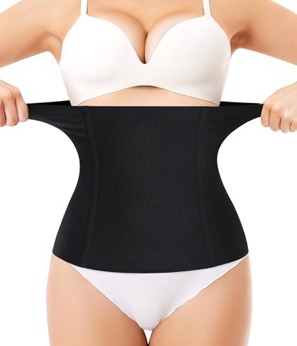 LBOYLOVE Waist Trainer for Women Tummy Control Postpartum Recovery Belt Waist Cincher Body Shaper (Black Large)