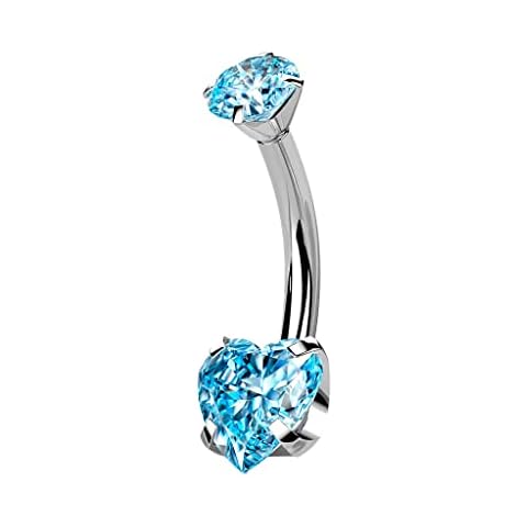 Piercing de ombligo de titanio y circonio de Tata Gisèle con circonitas y corazón Cover