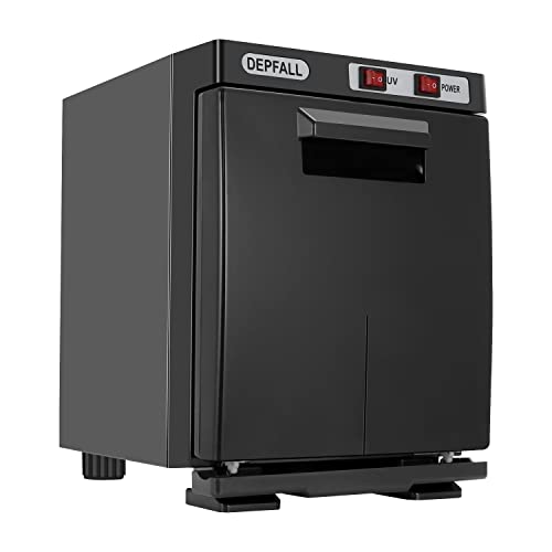 DEPFALL Mini Hot Towel Warmer, 5L Small Hot Towels Cabinet, 2-in-1 Spa Towel Warmers for Facials, Bathroom, Barber, Salon, Esthetician, Beauty, Upgrade Fast Heating Aluminum Interior, Black