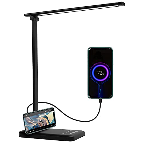 Schreibtischlampe-LED-LINTRY-Tischlampe-Kabellos-5-Farb-10-Helligkeitsstufen-Dimmbare-Tischleuchte-Leselampe-Augenfreundliche-Touch-Bedienung-Ladefunktion-Schreibtisch-Lampe-Ohne-Kabel-Schwarz