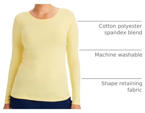 Image of Healing Hands Underscrub Long Sleeve Women Knits Scrub Tops | Soft Cotton Blend Knit, Breathable Stretch Comfort, Machine Wash, Easy Care Fabric, Ideal For Layering Under Scrubs