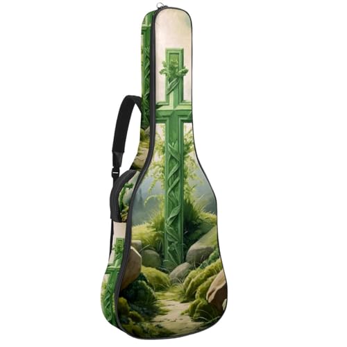 Housse universelle pour guitare acoustique 101-106 cm Sac imperméable à motif croix verte